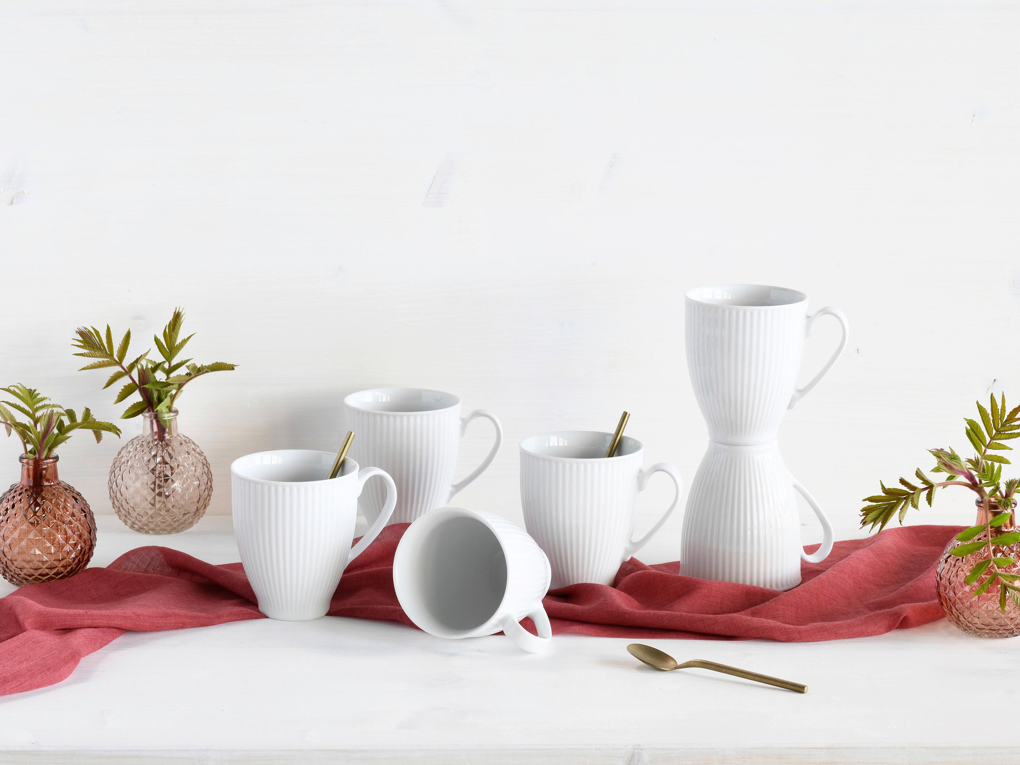 Kaffeebecherset Valencia 6--Teilig., Weiß - Weiß, Design, Keramik - Creatable