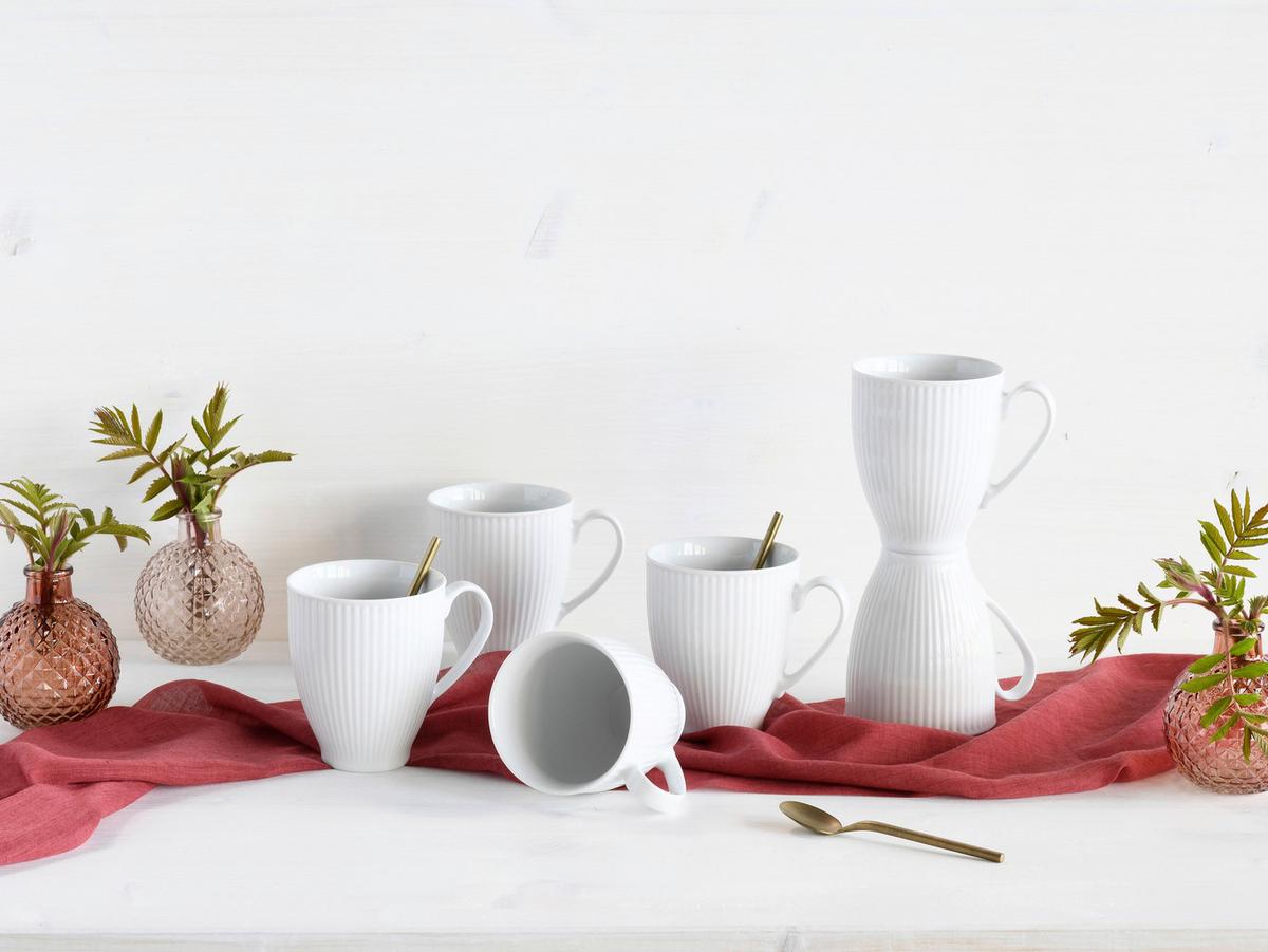 Kaffeebecherset Valencia 6--Teilig., Weiß - Weiß, Design, Keramik - Creatable
