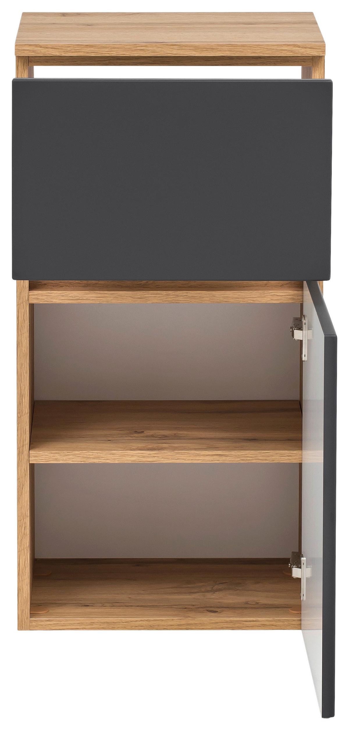 Unterschrank Kopenhagen B: 40 Cm Grau/eiche Dekor - Eichefarben/Silberfarben, KONVENTIONELL, Holzwerkstoff (40/79/35cm) - Held