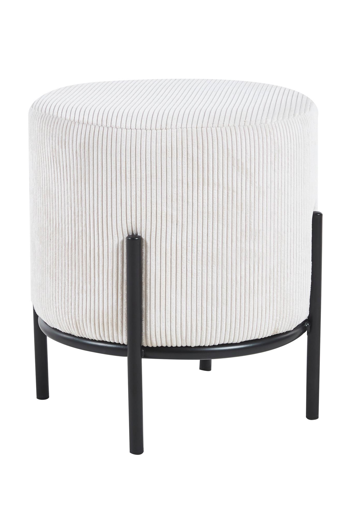 Hocker Schwarz, Beige B: 35 Cm - Beige/Schwarz, MODERN, Textil (35/38/35cm) - Livetastic