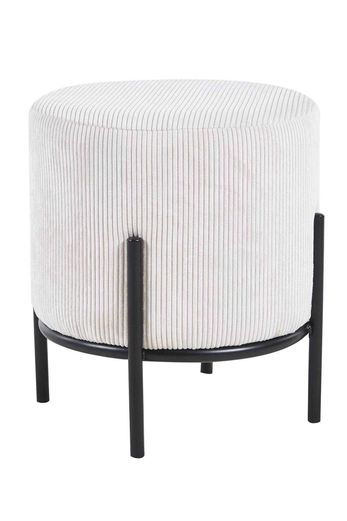 Hocker Schwarz, Beige B: 35 Cm - Beige/Schwarz, MODERN, Textil (35/38/35cm) - Livetastic