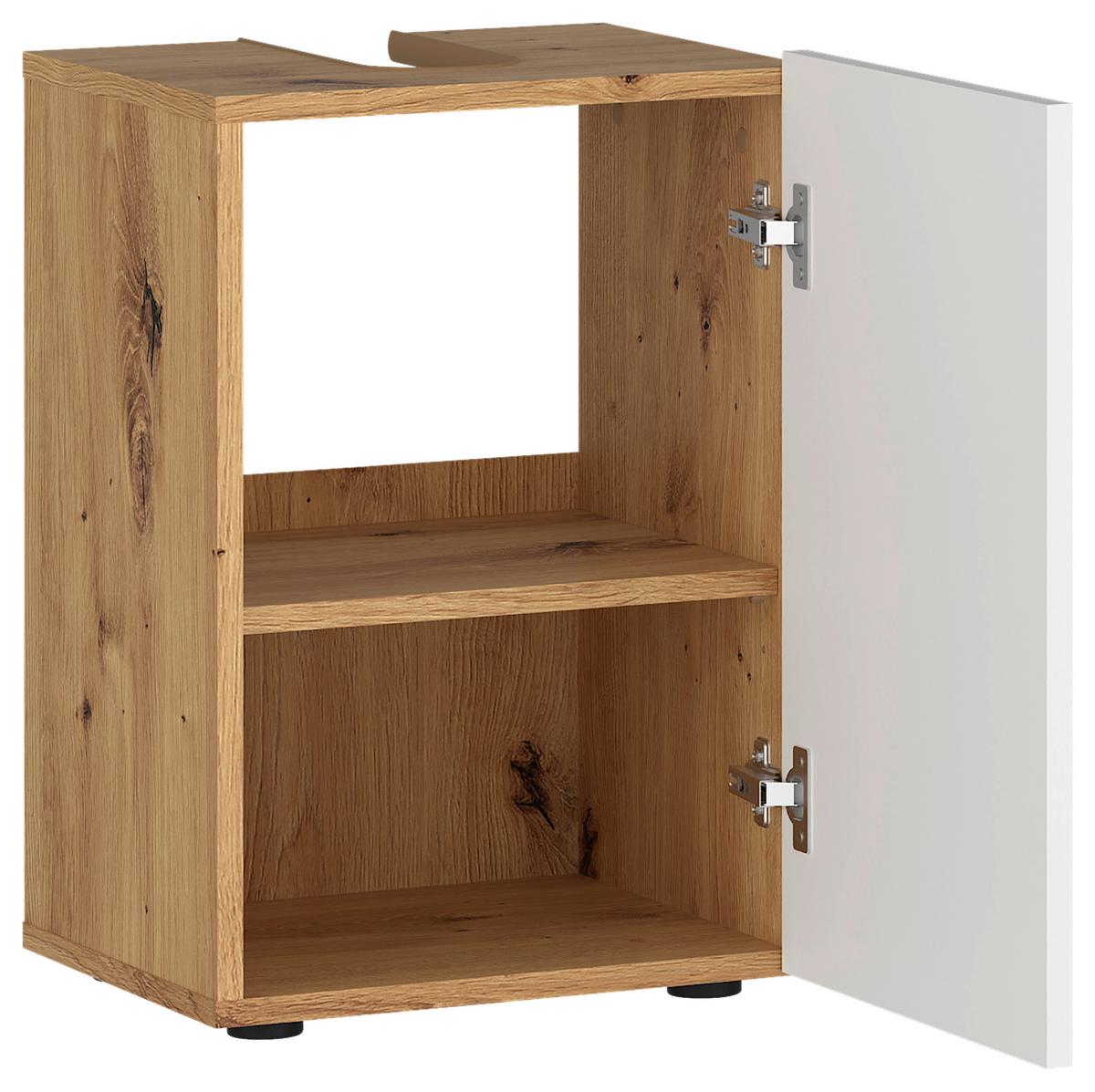 Waschbeckenunterschrank Ina Artisan Eiche Dekor, B: 35 Cm - Schwarz/Eiche Artisan, KONVENTIONELL, Holzwerkstoff (35/56/34cm)