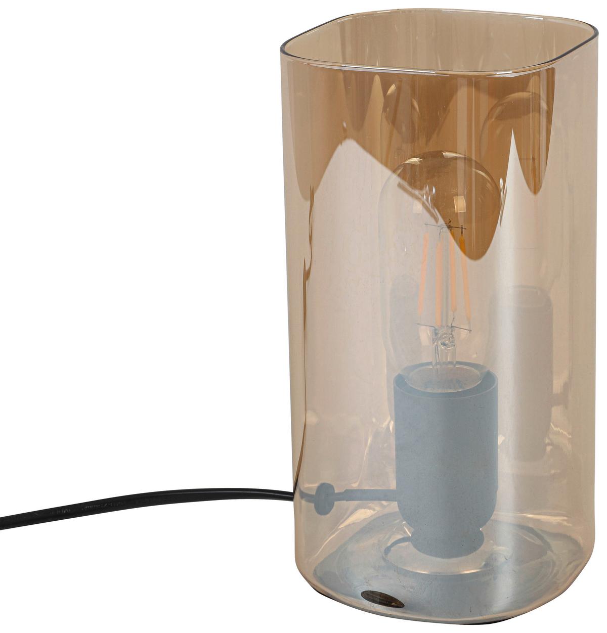 STOLNÁ LAMPA AMBER - čierna/jantárová, Modern, plast/sklo (10/10/20cm) - Mömax