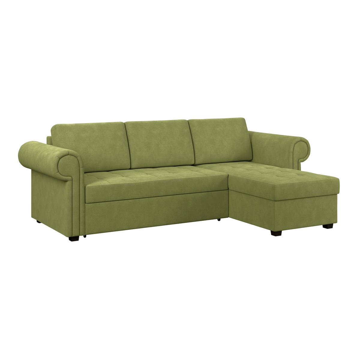 Ecksofa Oslo Olivgrün B: 260 Cm - Olivgrün, ROMANTIK / LANDHAUS, Textil (260/85/155cm) - James Wood