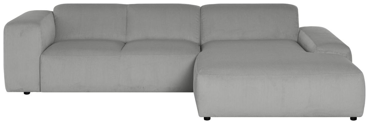 Ecksofa Hannah Hellgrau 304x200 cm - Hellgrau/Schwarz, Design, Textil (304/200cm) - MID.YOU
