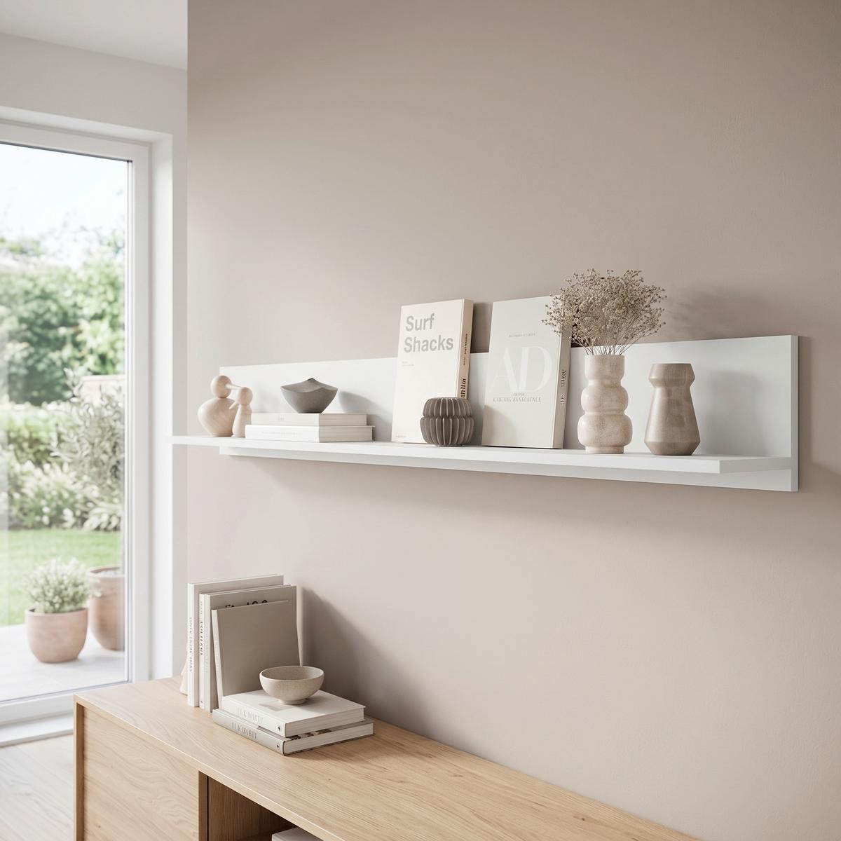 WANDBOARD Vera Weiß B: 138,5cm - Weiß, Design, Holzwerkstoff (138,5/18/12cm) - P & B