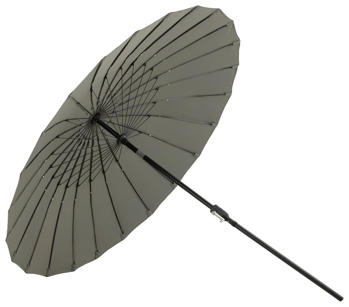 Sonnenschirm DM: 250cm H: 270cm Grau - Grau, KONVENTIONELL (270/270cm) - Gardenson