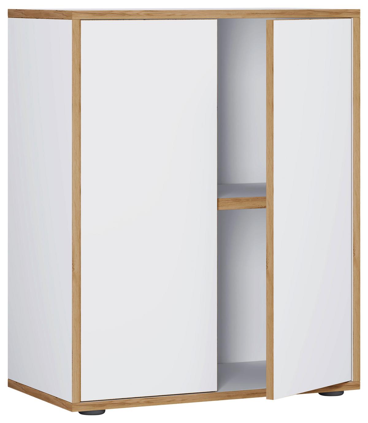 Aktenschrank Salia Weiß, Honigeiche B: 60 cm - Honigeiche/Weiß, Design, Holzwerkstoff (60/74/33cm) - MID.YOU