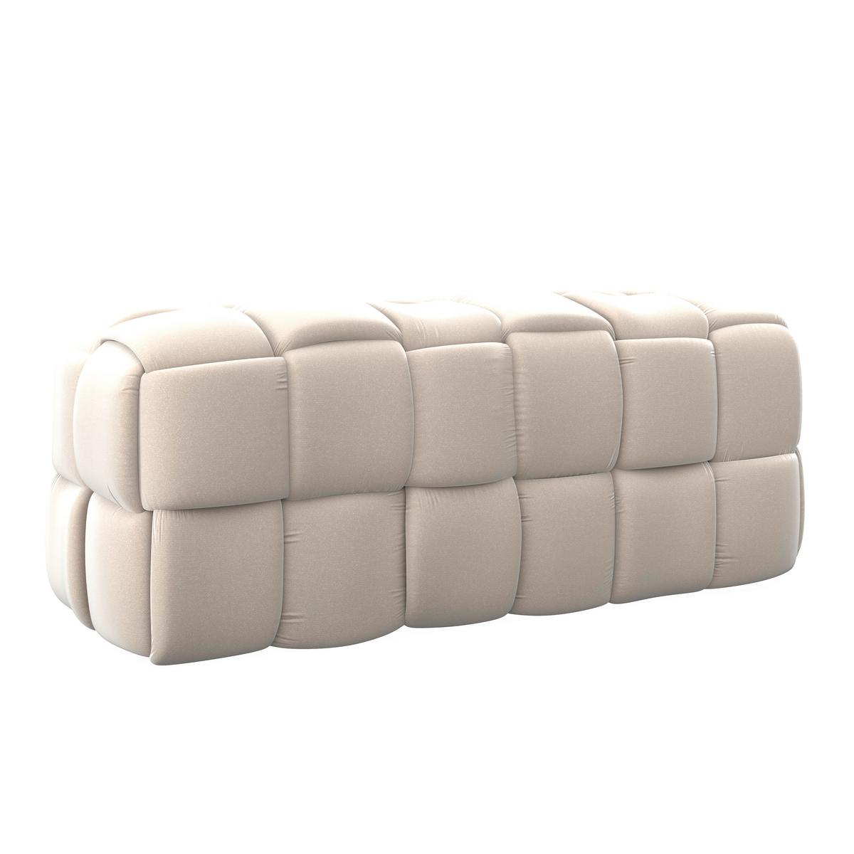 Moderná lavica ELLA béžová - čierna/béžová, Modern, drevo/textil (118/47/47cm) - Bessagi Home