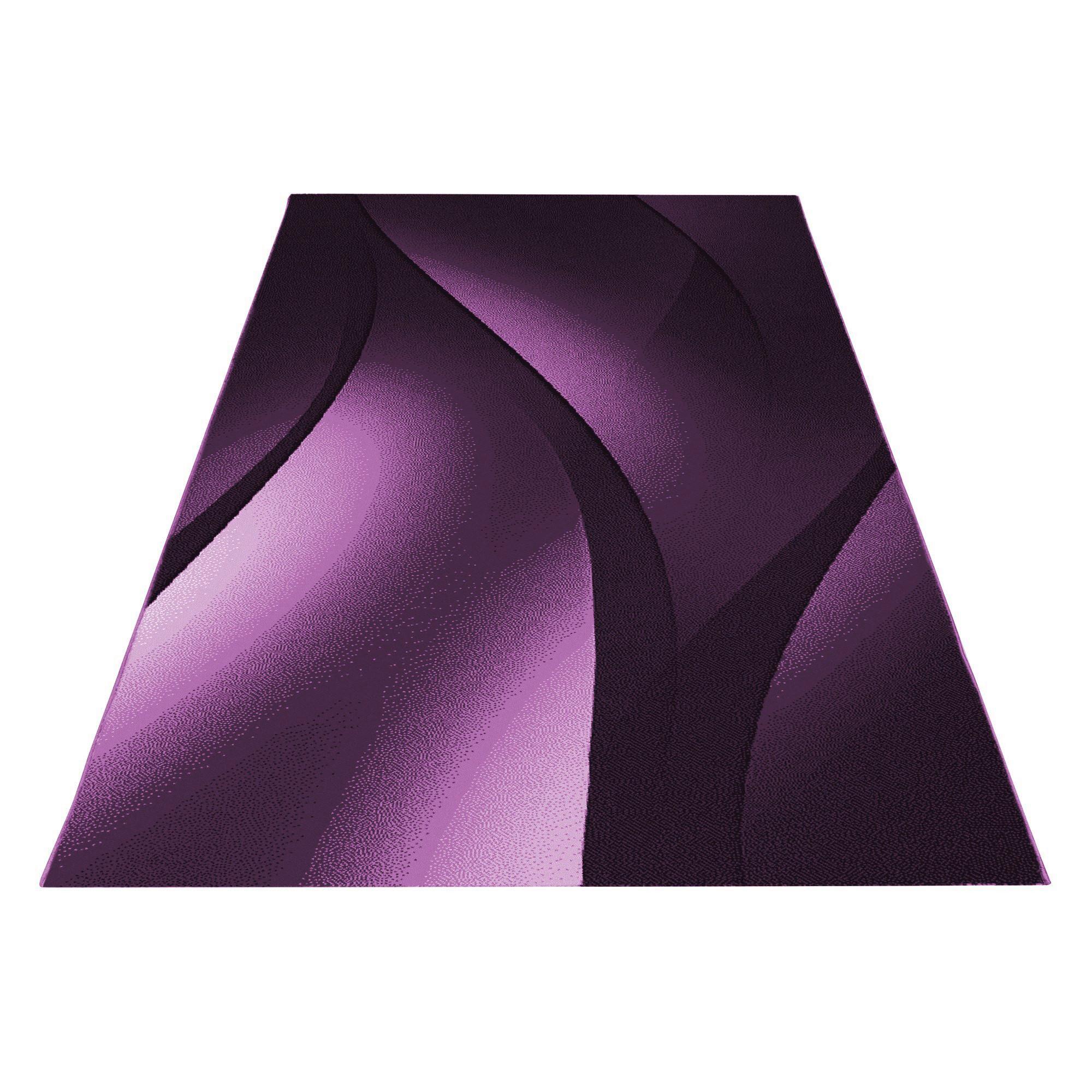 Webteppich Lila/Weiß Naturfaser Plus 120x170 cm - Lila/Weiß, Design, Textil (120/170cm)