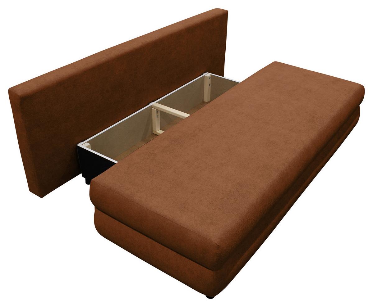 Schlafsofa Mela Braun B: 206cm - Schwarz/Braun, Design, Textil (206/87/88cm) - P & B