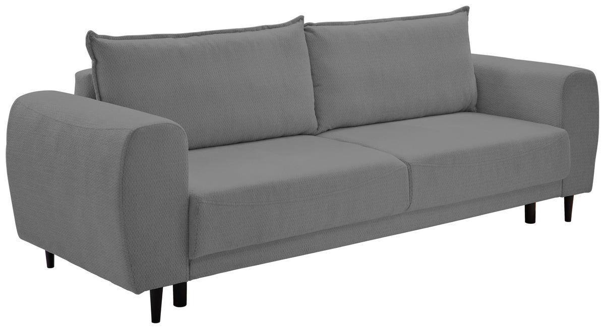 3-sitzer-sofa Mit Schlaffunktion Siena B: 245 Cm - Dunkelgrau/Schwarz, KONVENTIONELL, Textil (245/85/92cm) - Livetastic