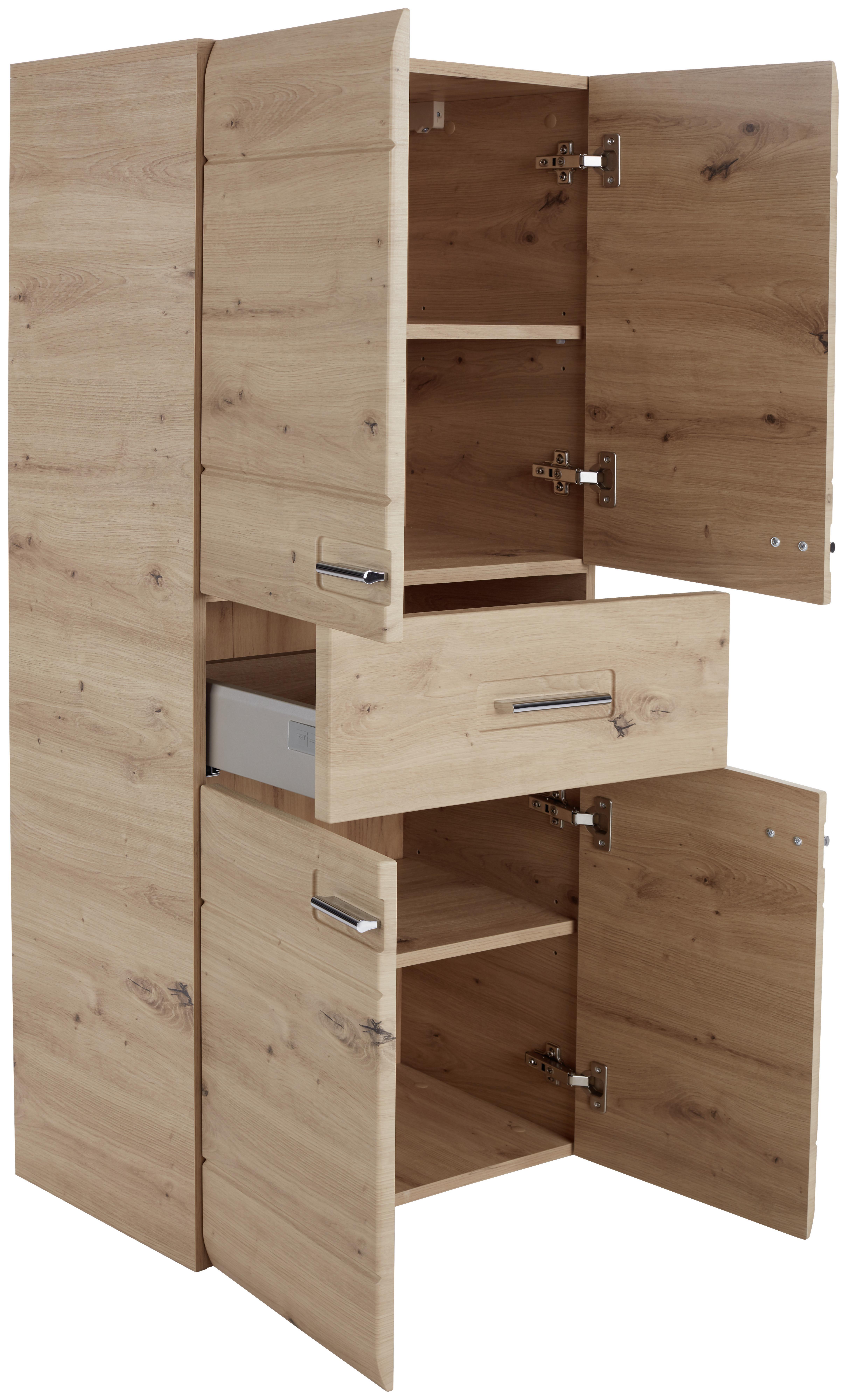 Midischrank Mit Soft-Close Avensis B: 60cm, Eiche Dekor - Eichefarben, MODERN, Holzwerkstoff (60/128,5/33cm) - Luca Bessoni