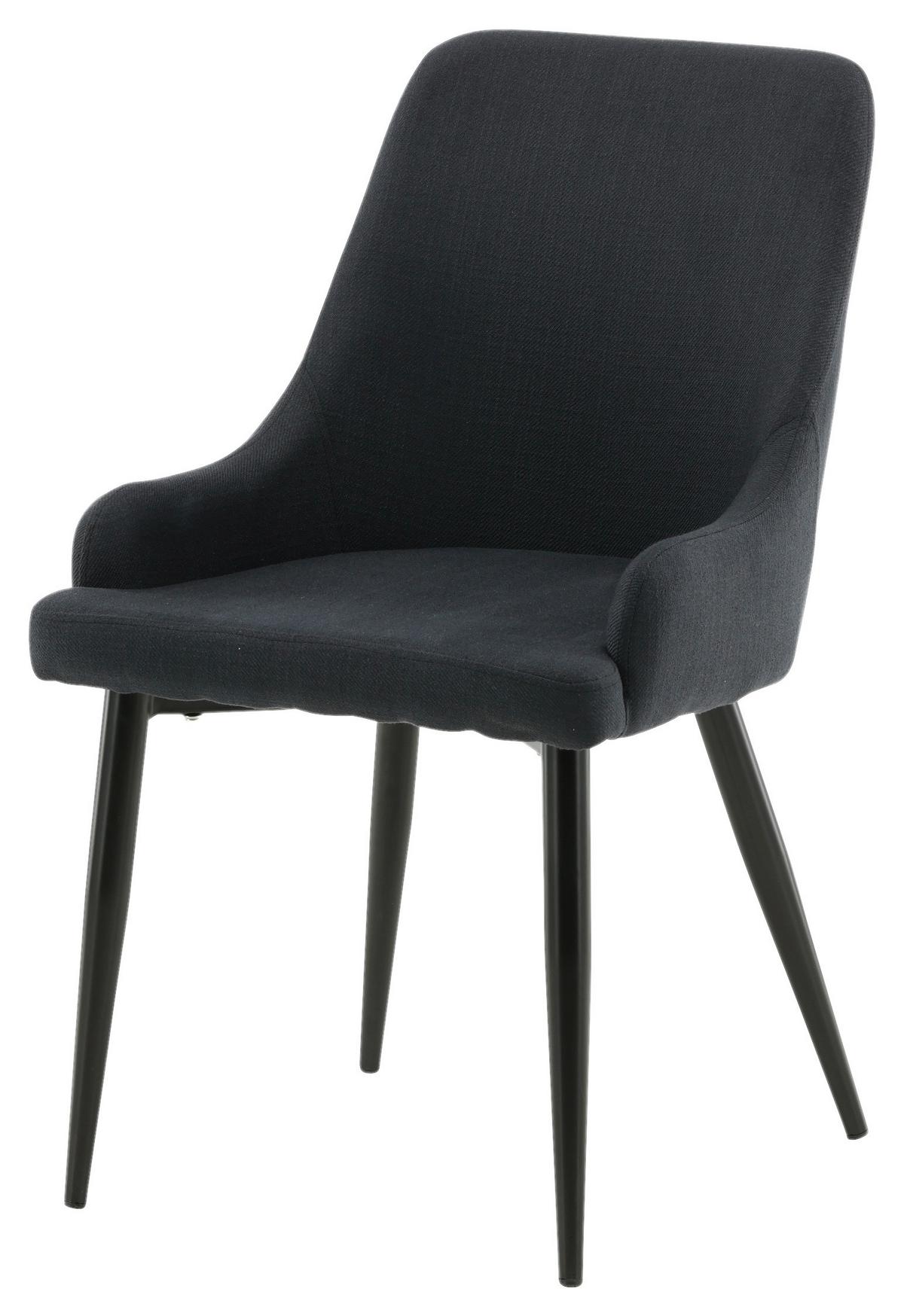 Stuhl-set Plaza Schwarz B: 49 Cm - Schwarz, Design, Textil/Metall (49/86/58cm) - Livetastic