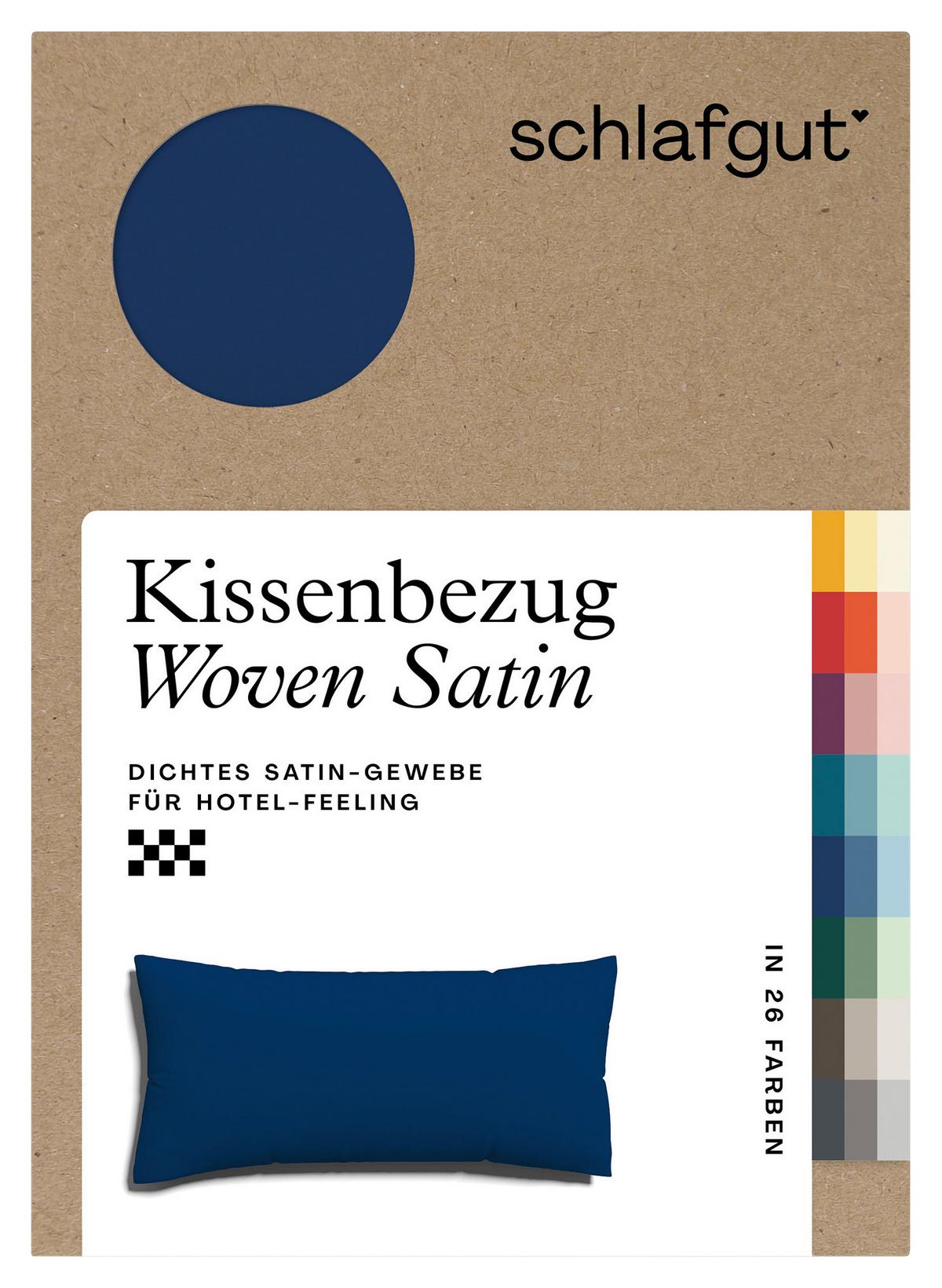Kopfpolsterbezug Woven Satin - Dunkelblau, Basics, Textil (40/80cm) - Schlafgut