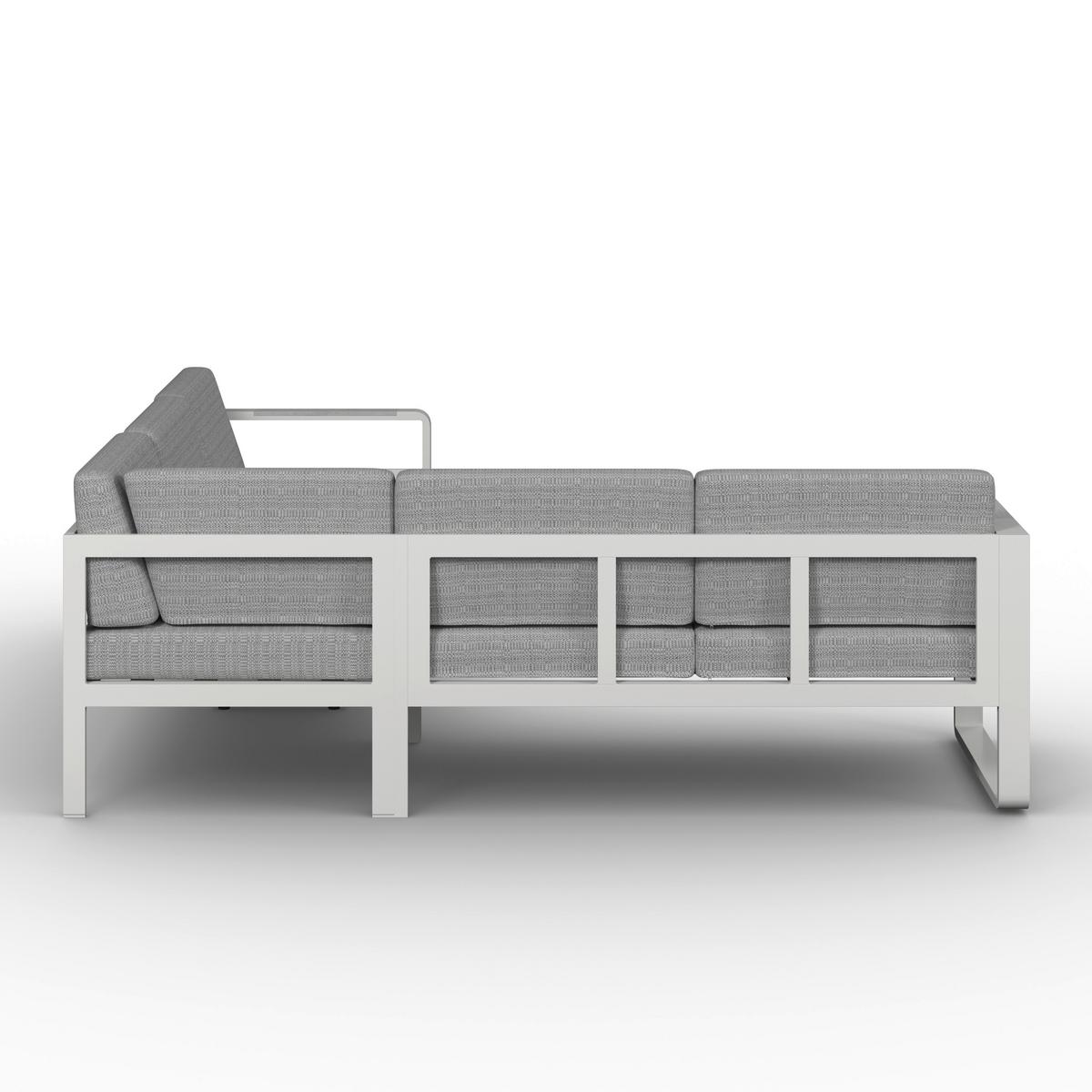 JEDÁLENSKÁ TERASOVÁ SÚPRAVA ARUBA - biela/svetlosivá, Modern, kov/textil - Bessagi Garden