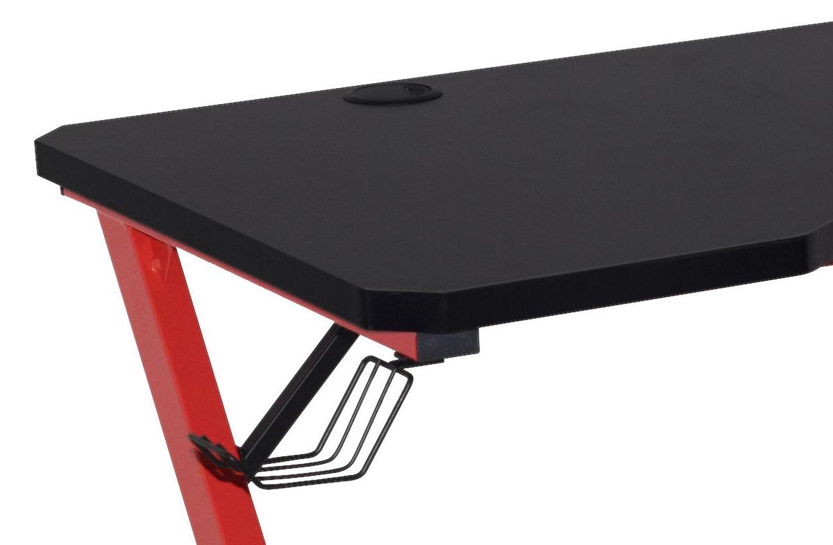 Gamer Asztal Graz *top Ár* - fekete/piros, Modern, faalapú anyag/fém (120/75/60cm) - Best Price
