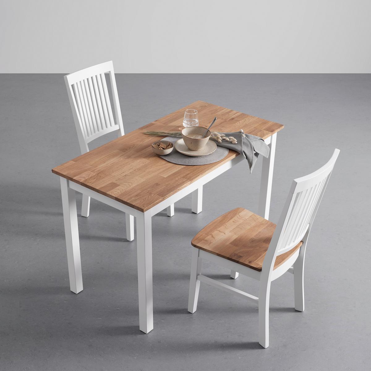 Jídelní stůl ANTALIA bílý 120x60 cm - bílá/přírodní barvy, Moderní, dřevo (120/60/75cm) - Bessagi Home