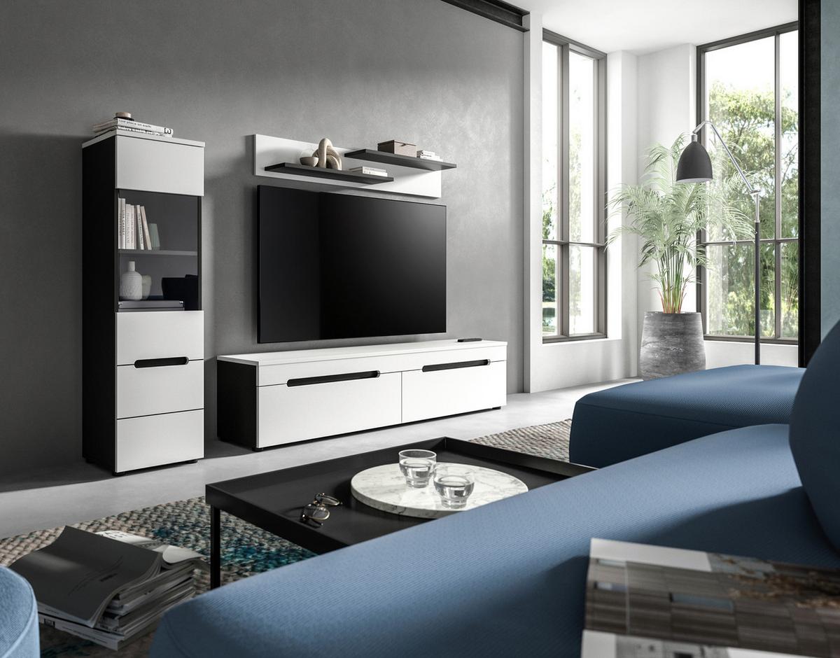 Vitrine Hell- Dunkelgrau B: 36 cm - Dunkelgrau/Hellgrau, Design, Holzwerkstoff (36/125/33cm) - Livetastic