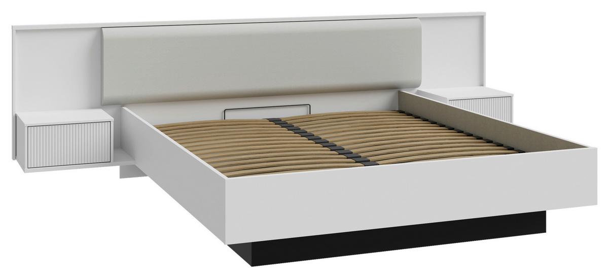 POSTELOVÁ SESTAVA NEKTARIUS - světle šedá, Moderní, kompozitní dřevo (309,2/92,9/213,3cm)