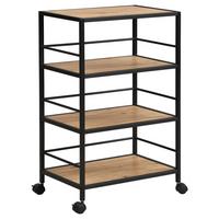 Tálalókocsi Bozen - fekete/Artisan tölgy, Modern, faalapú anyag/fém (50/80/33cm)