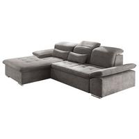 Ecksofa mit Schlaffunktion + Bettkasten Wayne, Webstoff - Schlammfarben/Silberfarben, KONVENTIONELL, Holzwerkstoff/Textil (188/276cm) - MID.YOU