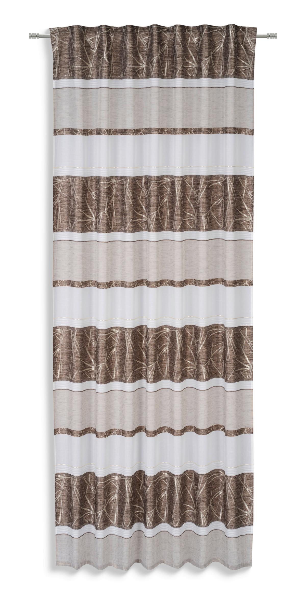Készfüggöny Miriam Kb. 140/245cm - barna/fehér, Modern, textil (140/245cm) - Luca Bessoni