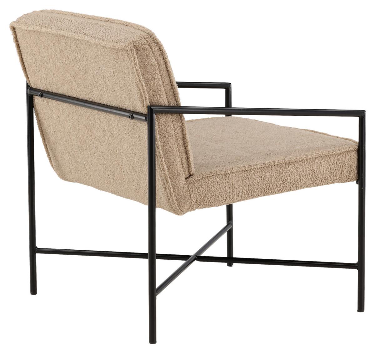 Sessel Rakel - Beige/Schwarz, Design, Textil/Metall (66/78/65cm) - Livetastic