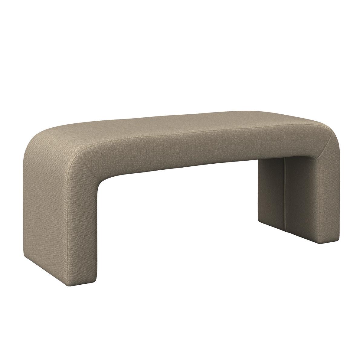 Dlhá taburetka JANINA polstrovaná, hnedá - hnedá, Modern, drevo/textil (110/46/41cm) - Bessagi Home