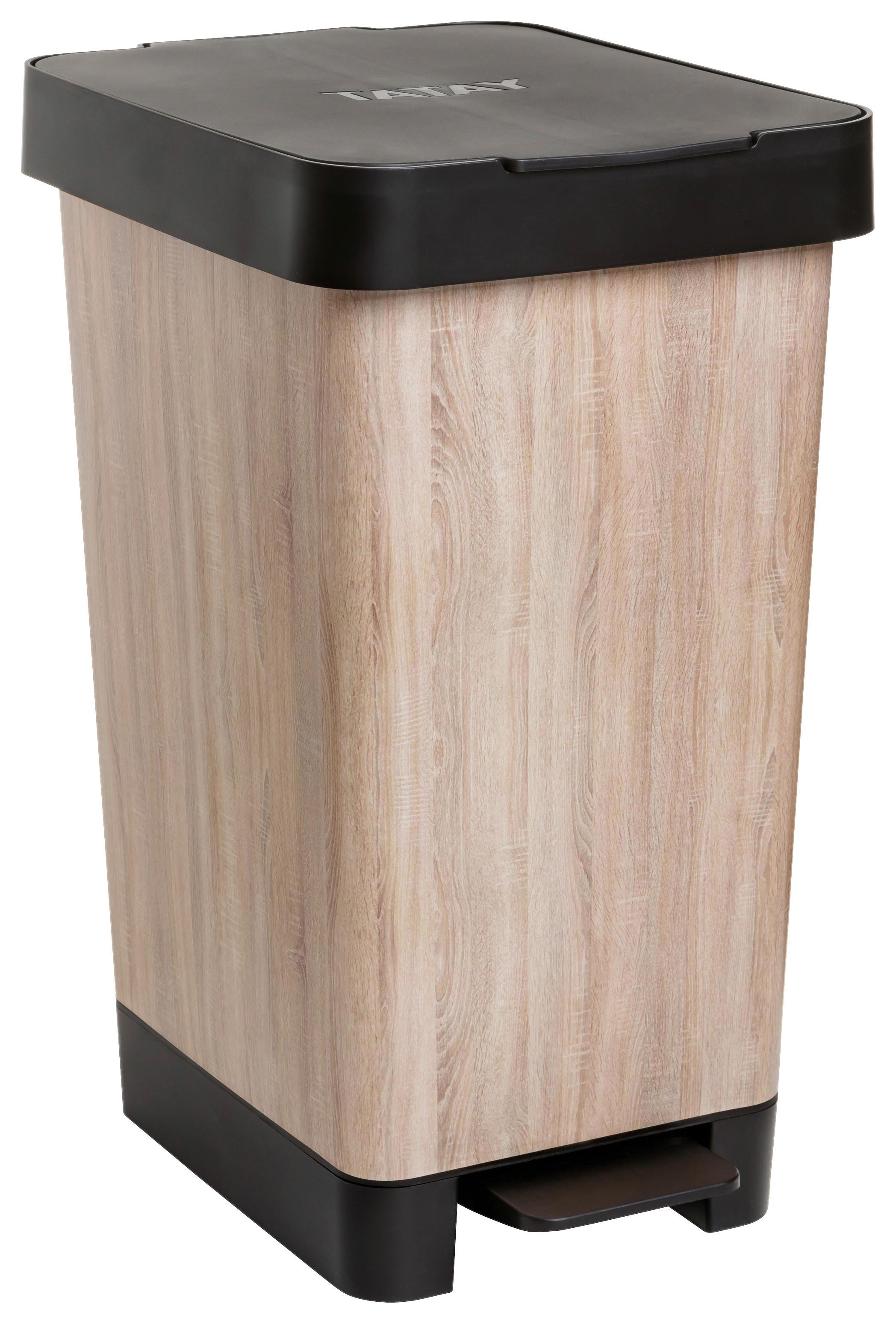 Koš s nášlapným pedálem STYLE- CA. 25L - černá/barvy třešně, Moderní, kov/plast (26/36/47cm) - Mömax