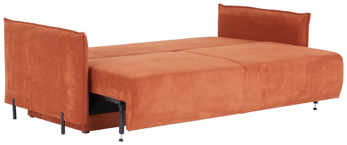 Schlafsofa Giulia - Rostfarben/Schwarz, MODERN, Textil (217/75-95/112cm) - Luca Bessoni
