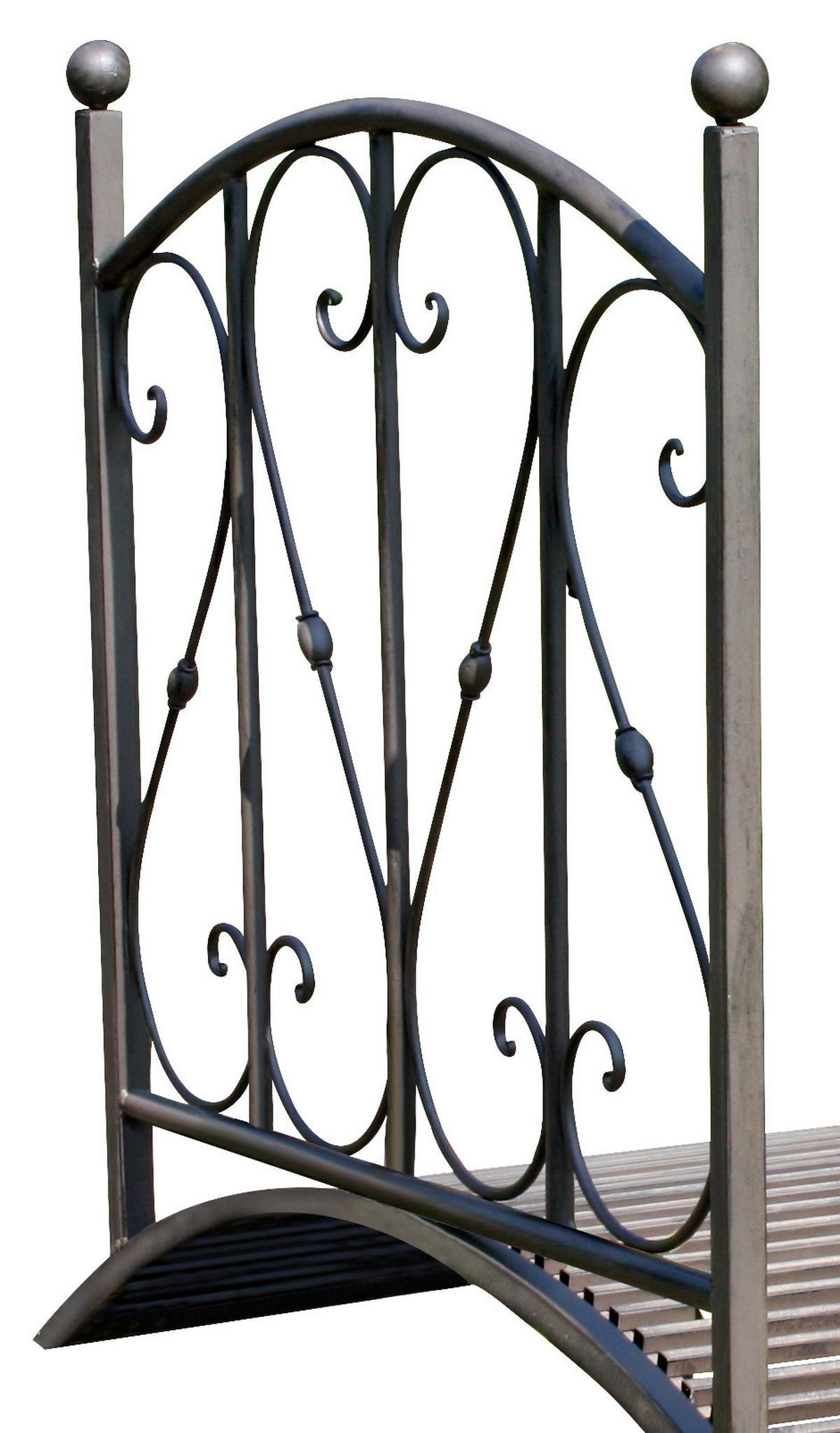 Gartenbrücke Aus Stahl Mit Geländer Taupo L: Ca. 120,5 Cm - Rostfarben, MODERN, Metall (120,5/81/94,5cm)