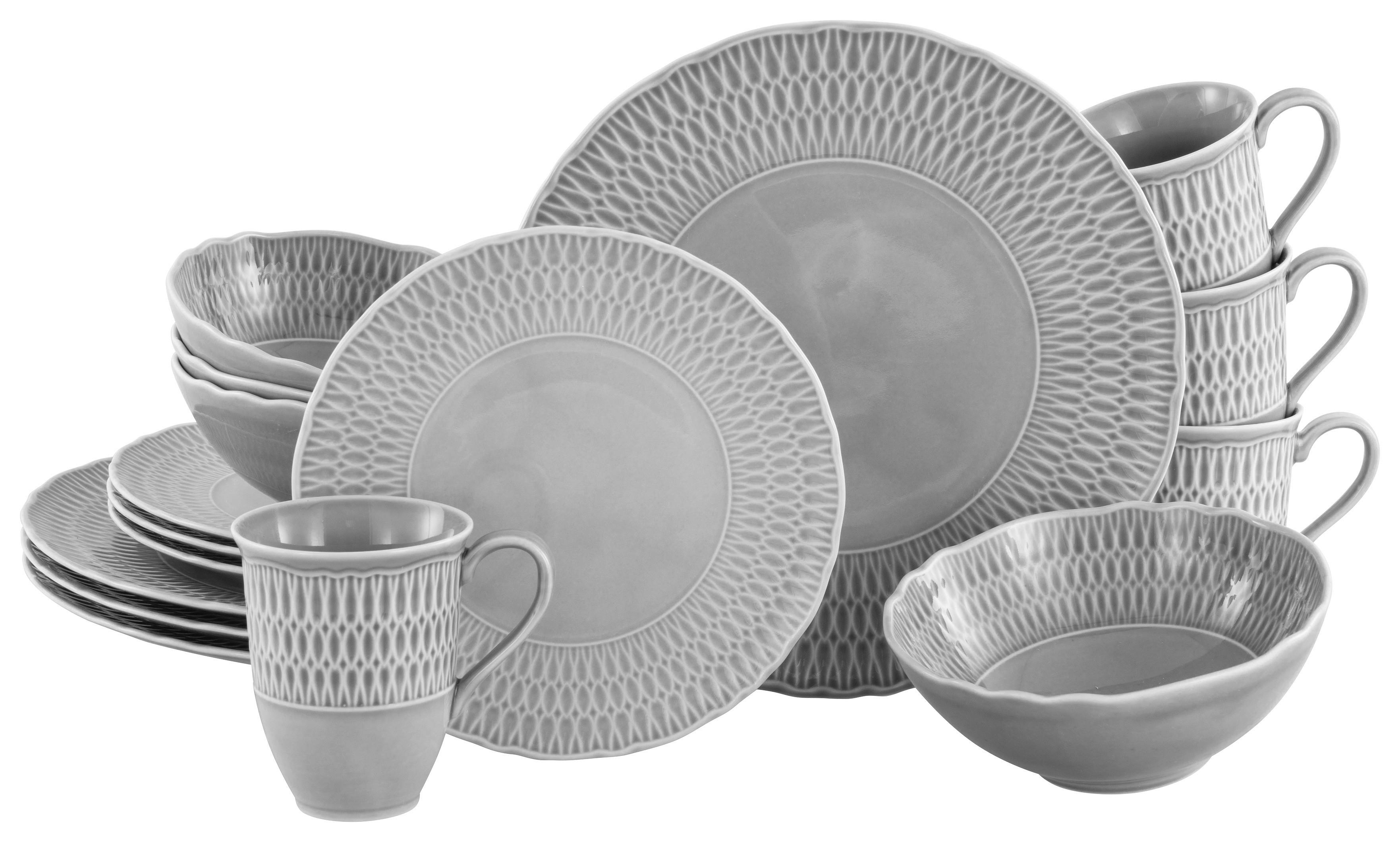 Kombiservice Sofia 16--Teilig., Hellgrau - Hellgrau, Design, Keramik - Creatable