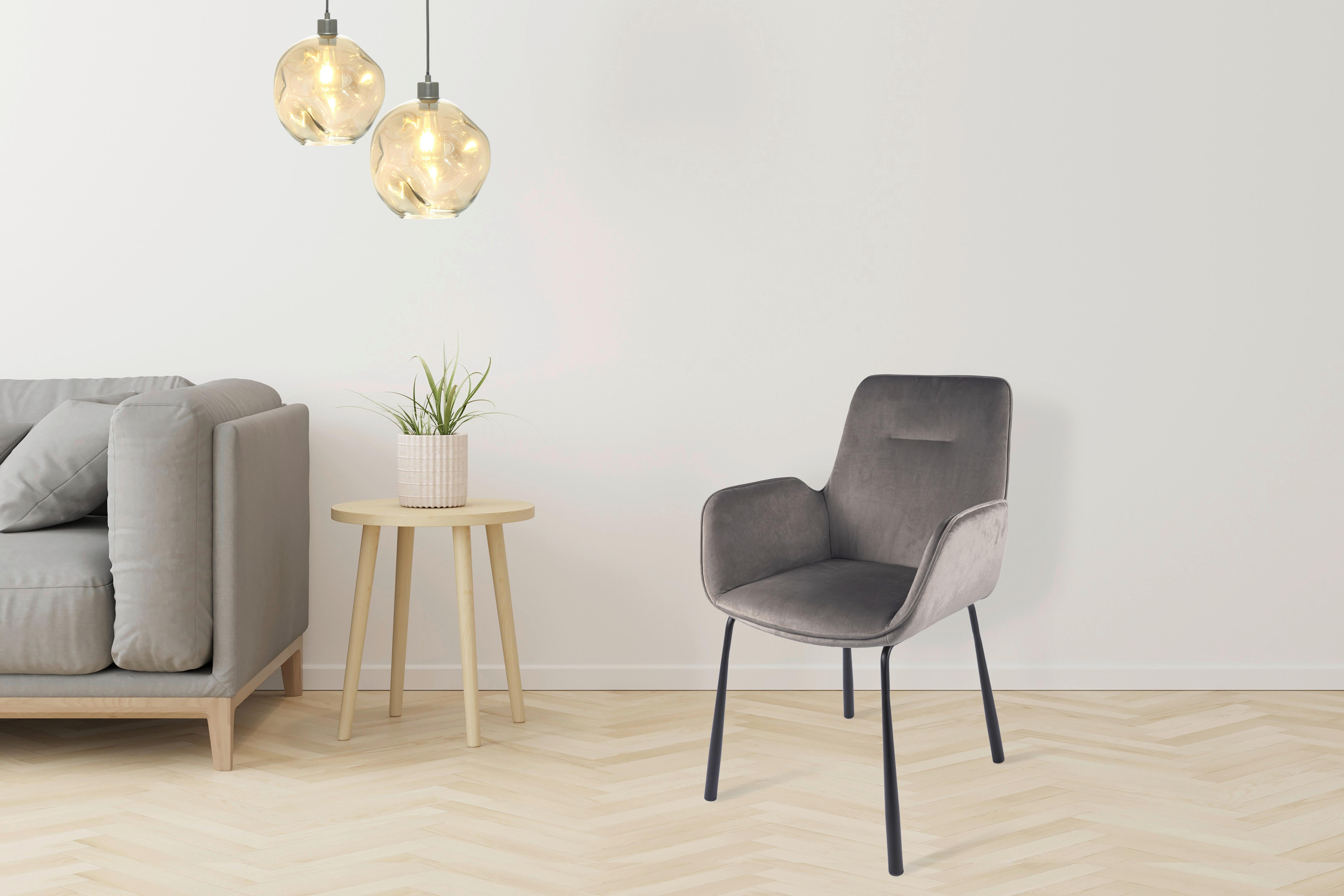 ŽIDLE S PODRUČKAMI ELIOT 125 - šedá/černá, Moderní, kov/textil (57/87/58,5cm) - MID.YOU