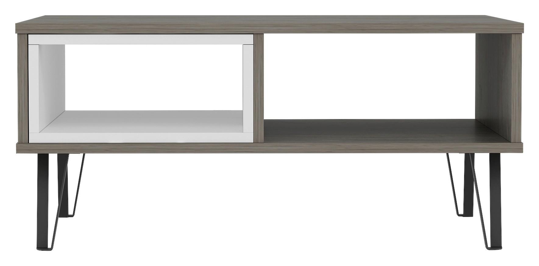 KONFERENČNÝ STOLÍK MENDOZ - čierna/biela, Design, kov/kompozitné drevo (90/60/41,1cm) - Livetastic