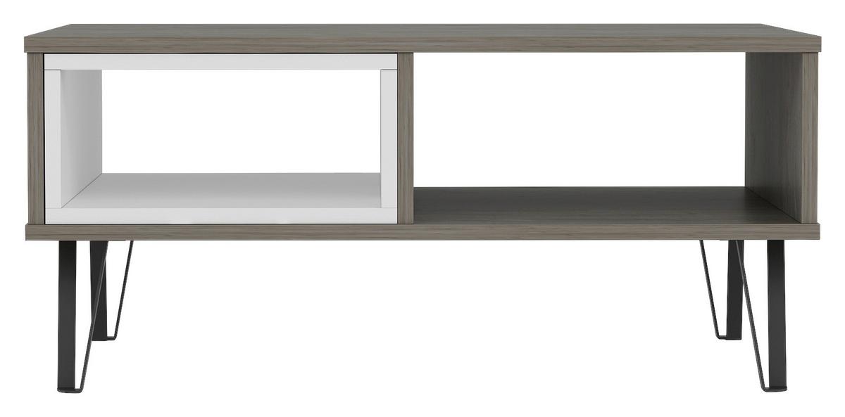 KONFERENČNÝ STOLÍK MENDOZ - čierna/biela, Design, kov/kompozitné drevo (90/60/41,1cm) - Livetastic