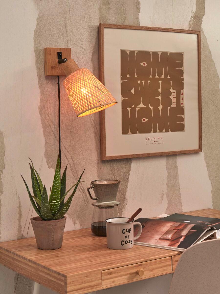 Wandleuchte Java/W/N/15/N - Naturfarben, Trend (15/15/22cm) - Good & Mojo