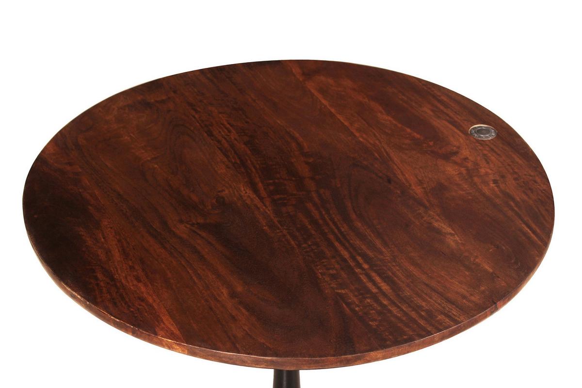 BEISTELLTISCH Mangoholz B: 60cm - Schwarz/Braun, Design, Holz/Metall (60/60/50cm) - MID.YOU