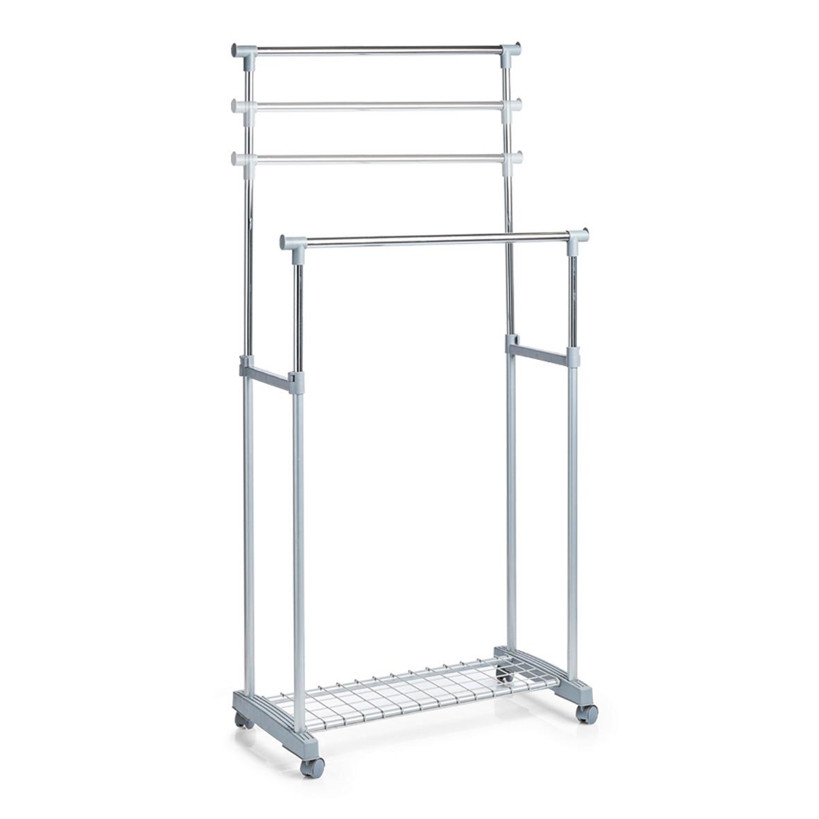 Kleiderwagen Silberfarben B: 83 cm - Silberfarben, Basics, Metall (83/170/43cm) - Zeller Present