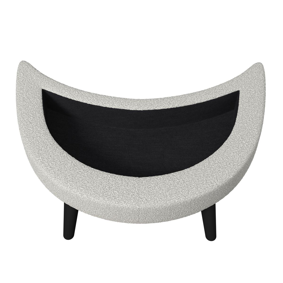 Kreslo s taburetkou BIANCA, sivá ženilka, max. 150 kg - sivá/prírodná farba, Modern, drevo/textil (109/83/148cm) - Bessagi Home