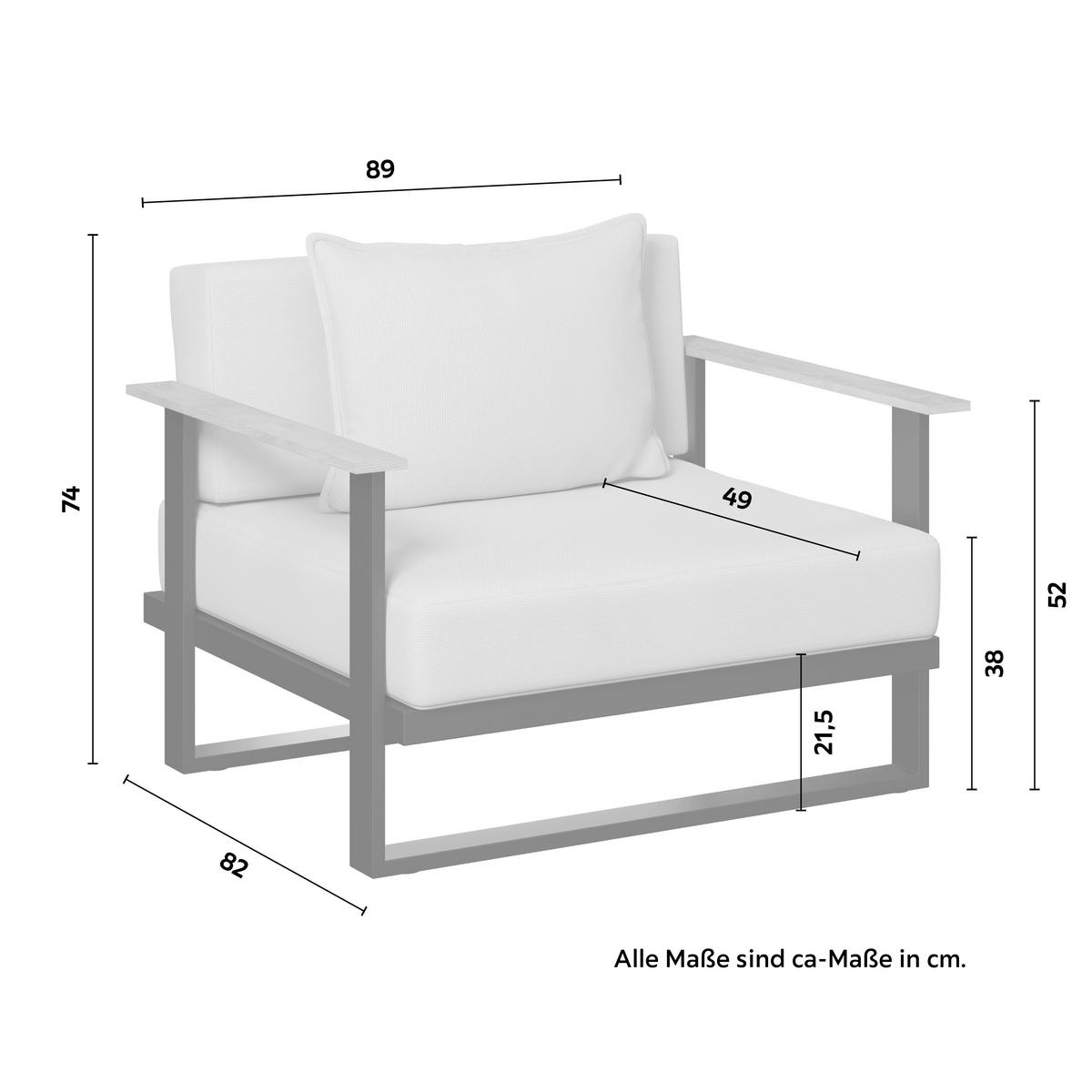 TERASOVÁ SEDACÍ SOUPRAVA FABRIZIA - šedá, Moderní, kov/dřevo - Bessagi Garden