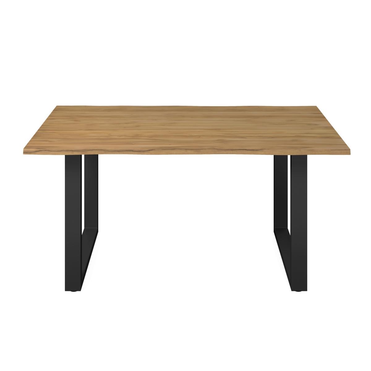 Jedálenský stôl Filo, š: 160 cm - čierna/farba akácie, Modern, kov/drevo (160/90/76cm) - Bessagi Home