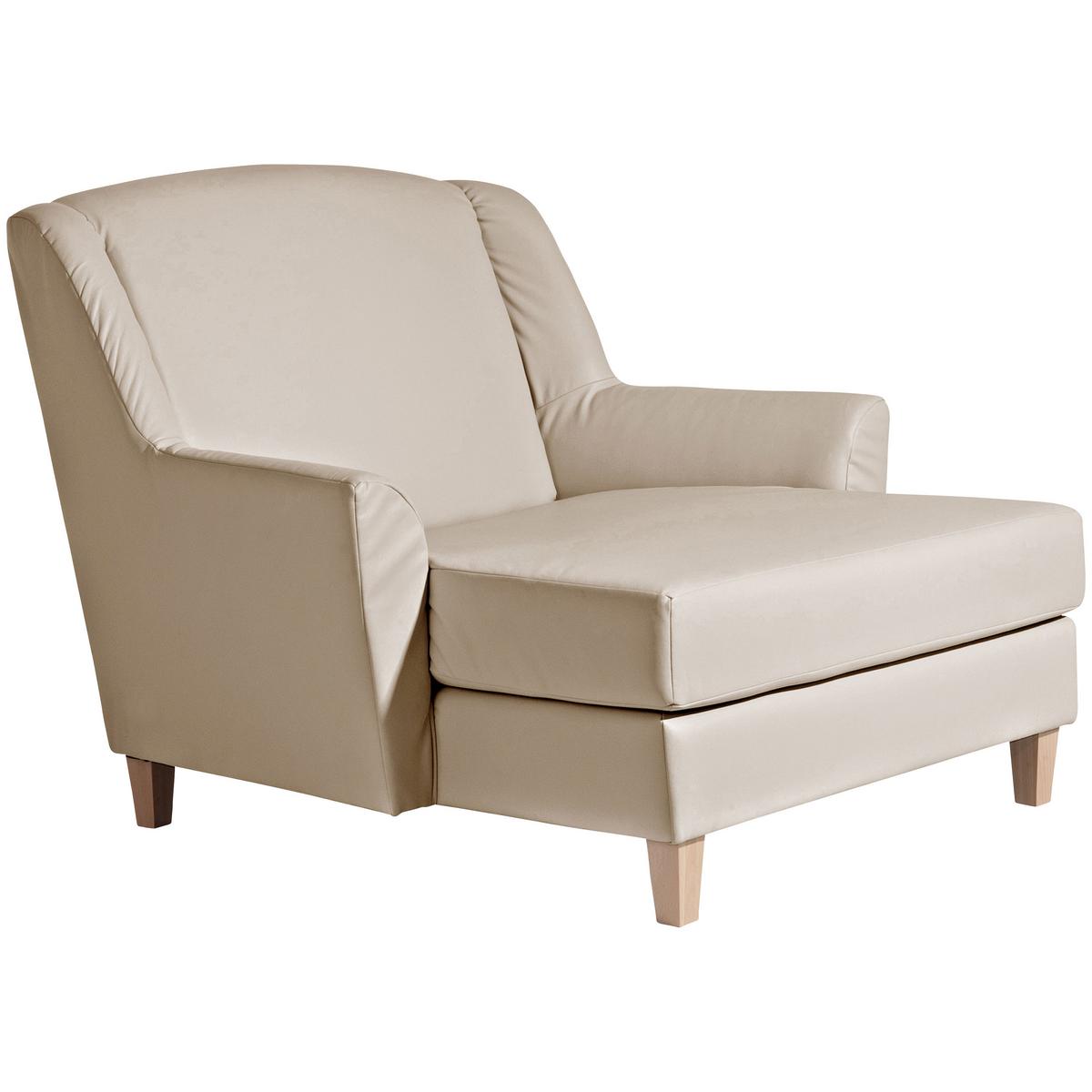 Big Sessel Mit Armlehnen Judith Lederlook Beige - Beige/Naturfarben, MODERN, Textil (136/107/142cm) - Max Winzer