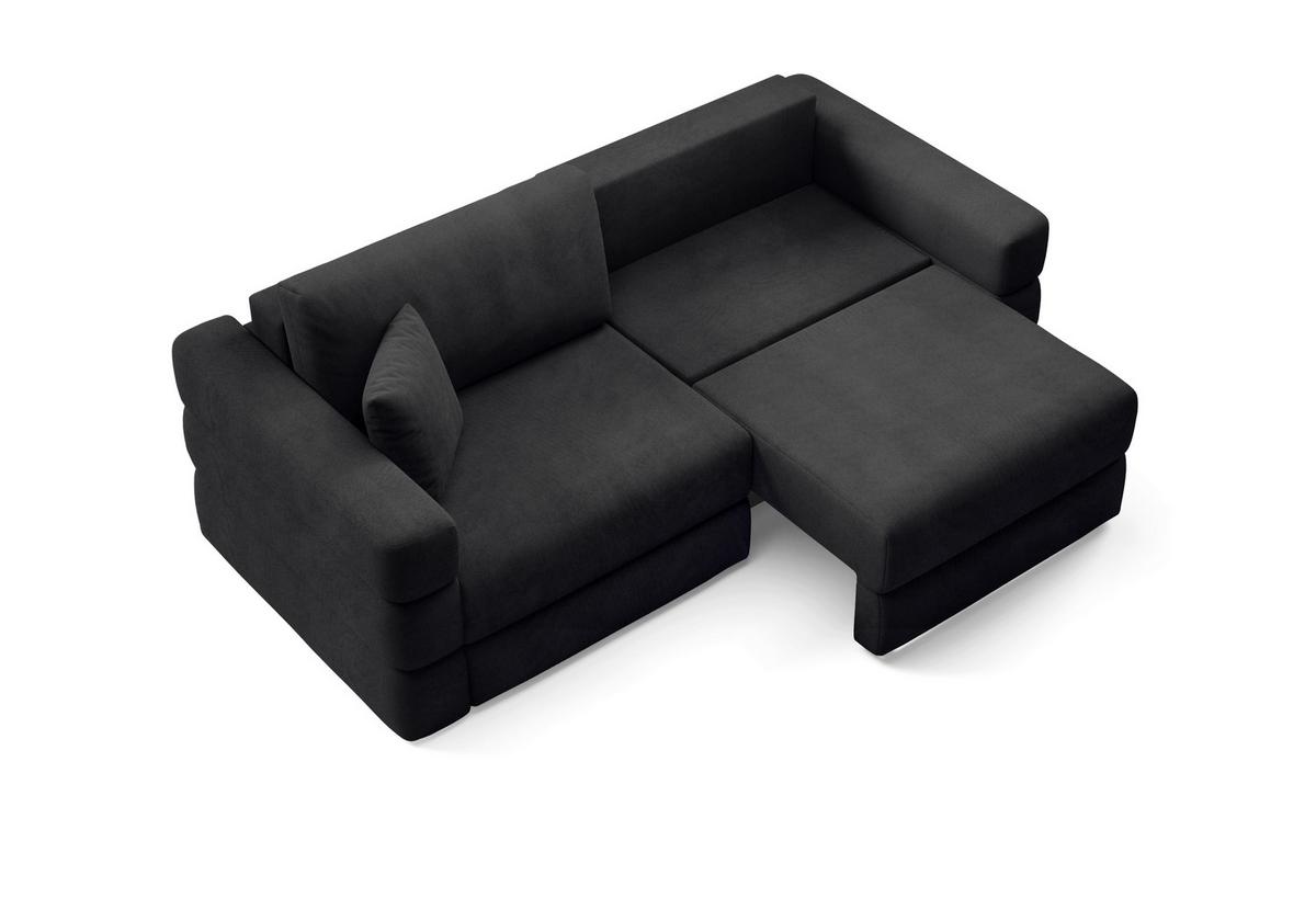 Schlafsofa Terazzo Schwarz B: 254cm - Schwarz, Design, Textil (254/93/167cm) - Livetastic