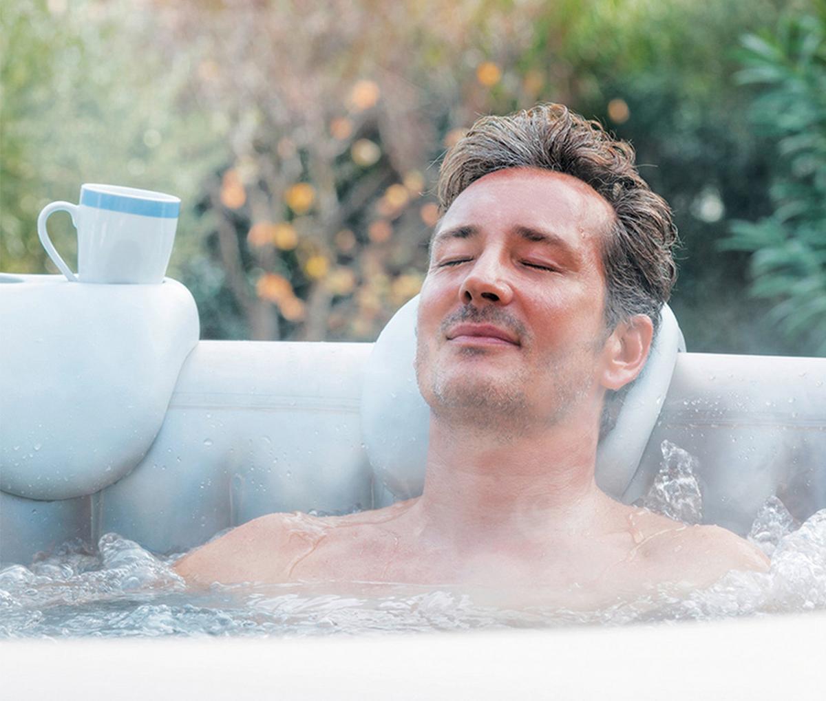 Whirlpool-Spa-Set Kopfstützen & Getränkehalter - Weiß, Basics, Kunststoff (29/29/26cm)