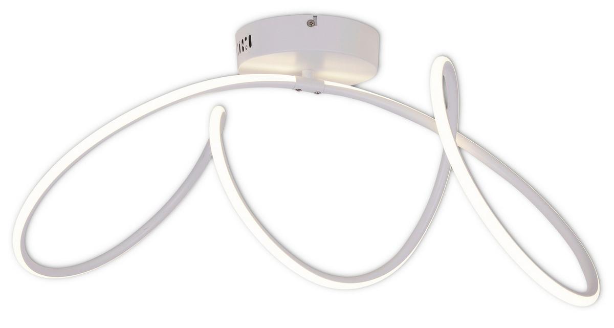LED-Deckenleuchte Odrive L: 67 cm Geschwungen Modern - Weiß, Design, Kunststoff/Metall (28/67cm) - Näve