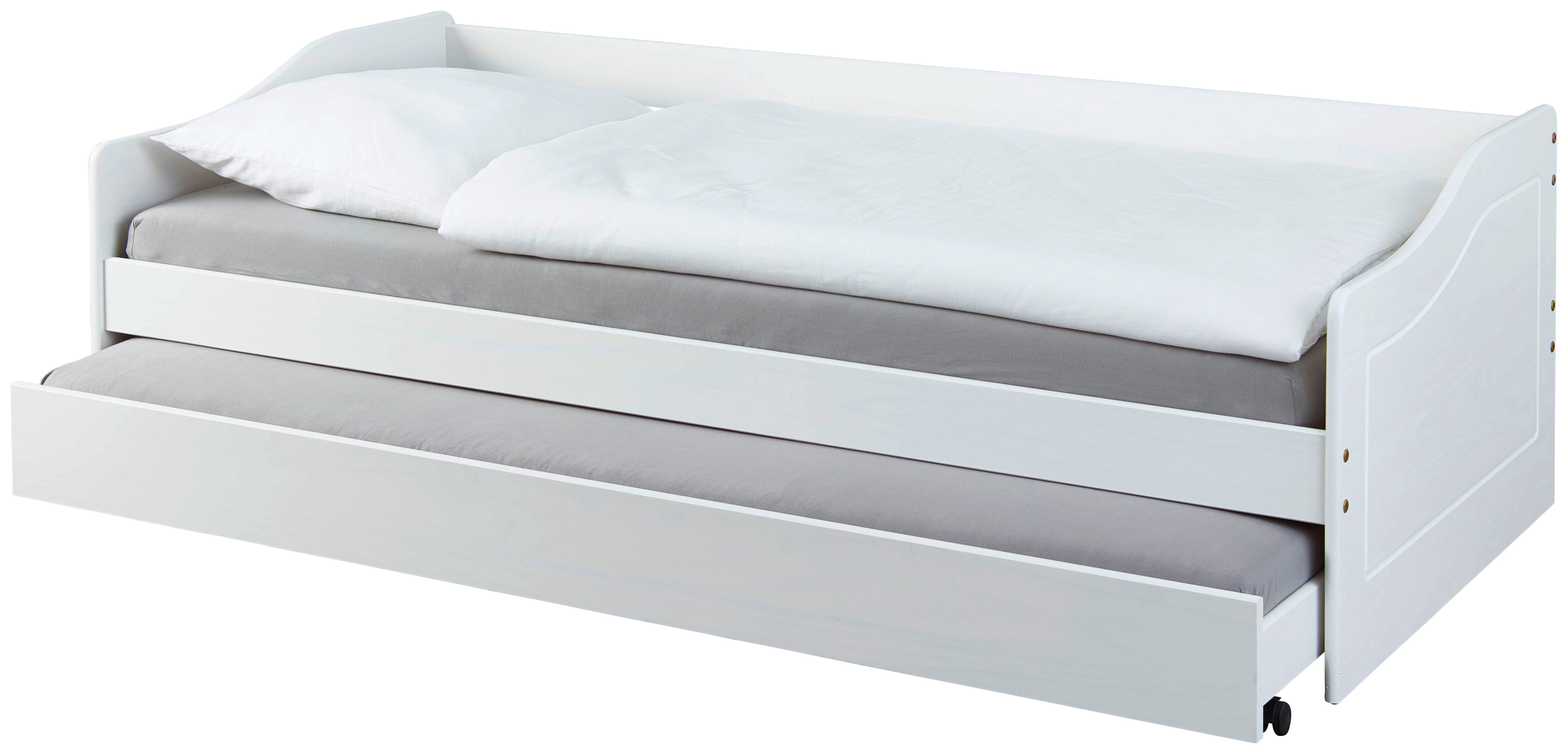 Ausziehbett Leonie Modell 23 - Weiß/Naturfarben, MODERN, Holz (90/200cm) - MID.YOU