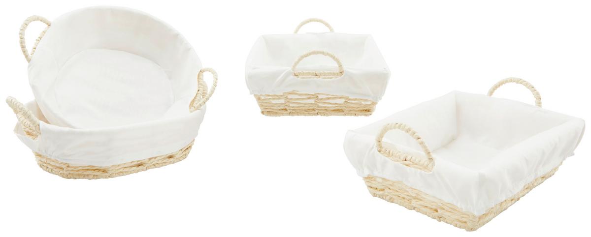 Brotkorb Leandra - Beige/Braun, Basics, Papier/Textil - Luca Bessoni