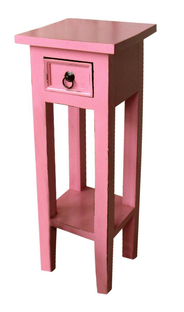 Beistelltisch Mahagoni Rosa lackiert - Rot/Rosa, MODERN, Holz (25/67/25cm)
