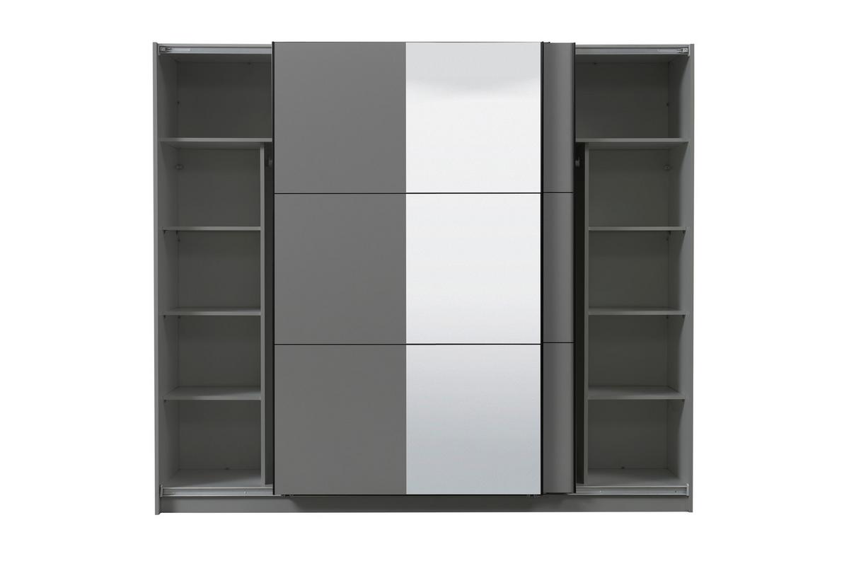 Tolóajtós Szekrény Sierra 236/210 Cm - antracit/fehér, Basics, faalapú anyag (236,5/210/62,5cm)
